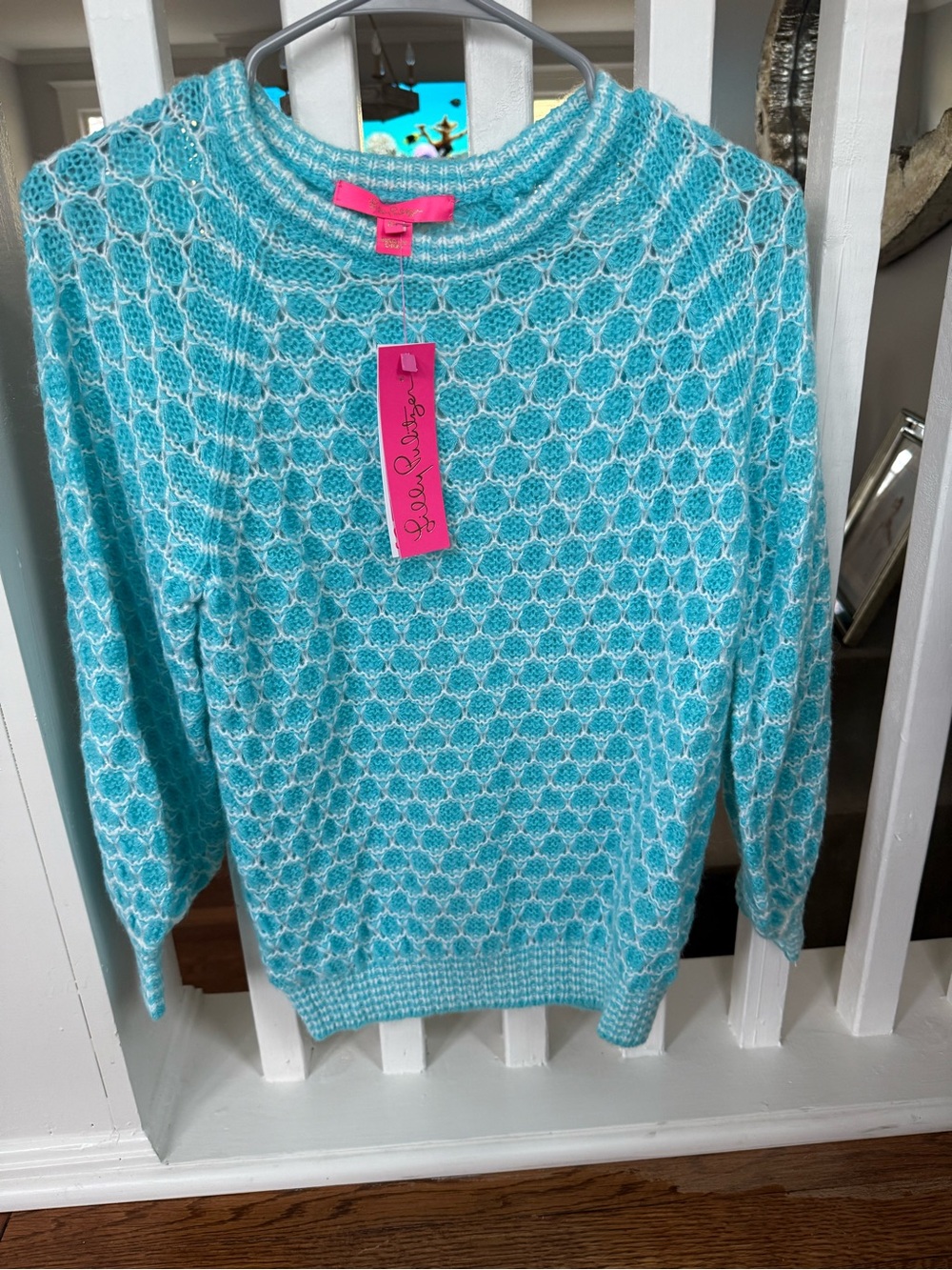 Lily Pulitzer Turquoise Knit Sweater - Women's Lightweight Crew